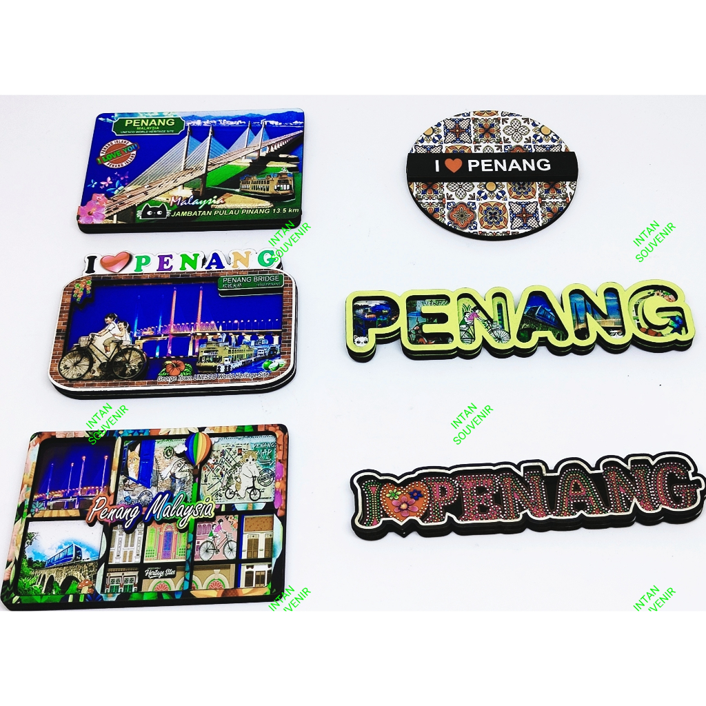 CENDERAMATA PULAU PINANG MAGNET PETI AIS JENIS KAYU MDF~B / PENANG SOUVENIR MDF WOOD MAGNET ~B