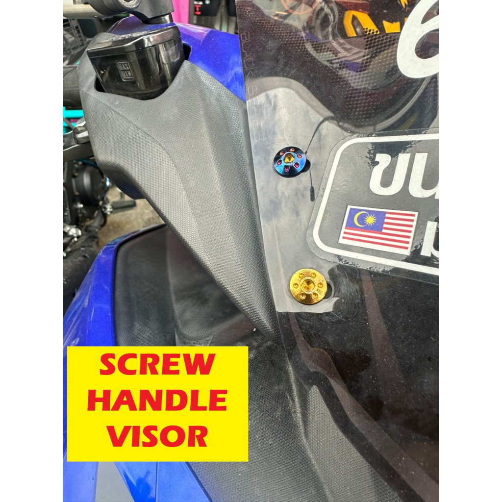 SCREW SKRU M5 X 20 SKRU HANDEL VISOR SCREW HANDLE VISOR 135LC NVX Y16 GOLD BLUE TITANIUM