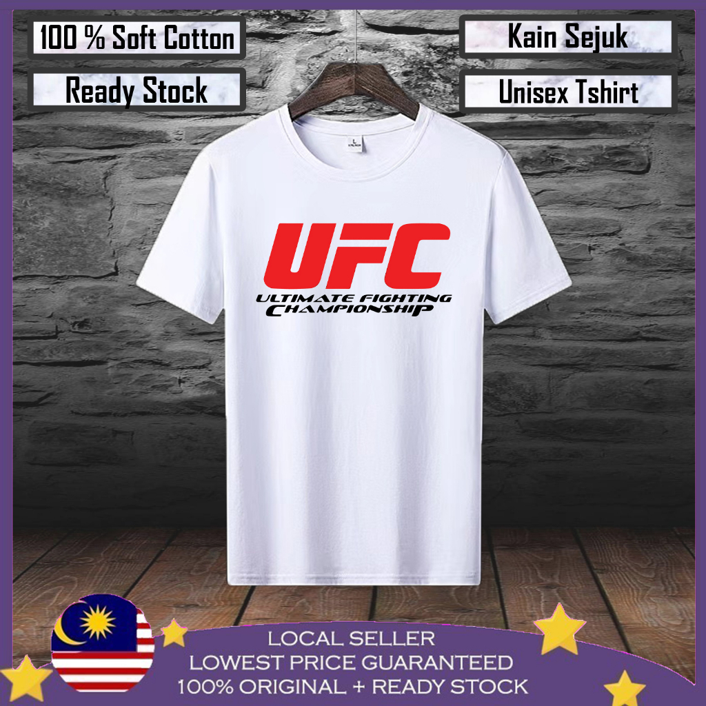 ผ้าฝ้ายพรีเมี่ยม UFC Championship Baju Viral Lelaki 100% Cotton Men Tshirt Baju T shirt Lelaki Baju 