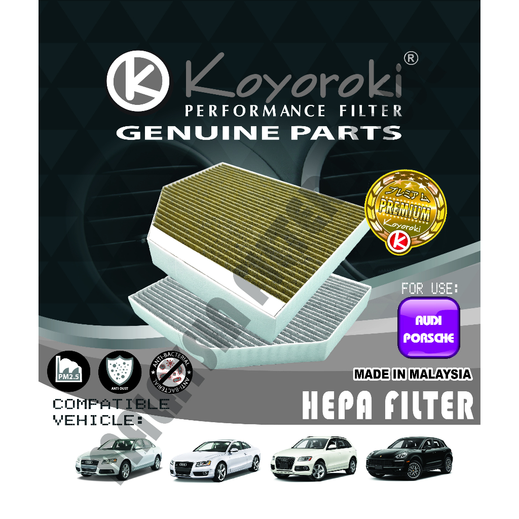 "PM2.5+CARBON HEPA" AUDI PORSCHE A4/S4(B8/8K) A5(8F/8T) Q5(8R) MACAN(95B) CABIN FILTER PENAPIS RVW-8