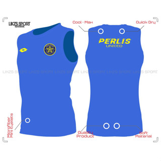 เสื้อกีฬาแขนกุด ผ้าไมโครไฟเบอร์ แบบแห้งเร็ว ลายทีมฟุตบอล Perlis United DX2-Ltt