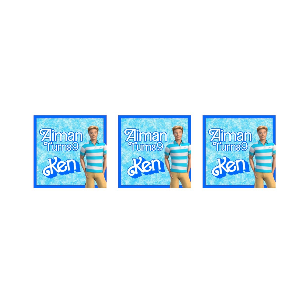 KEN BARBIE BIRTHDAY PARTY STICKER