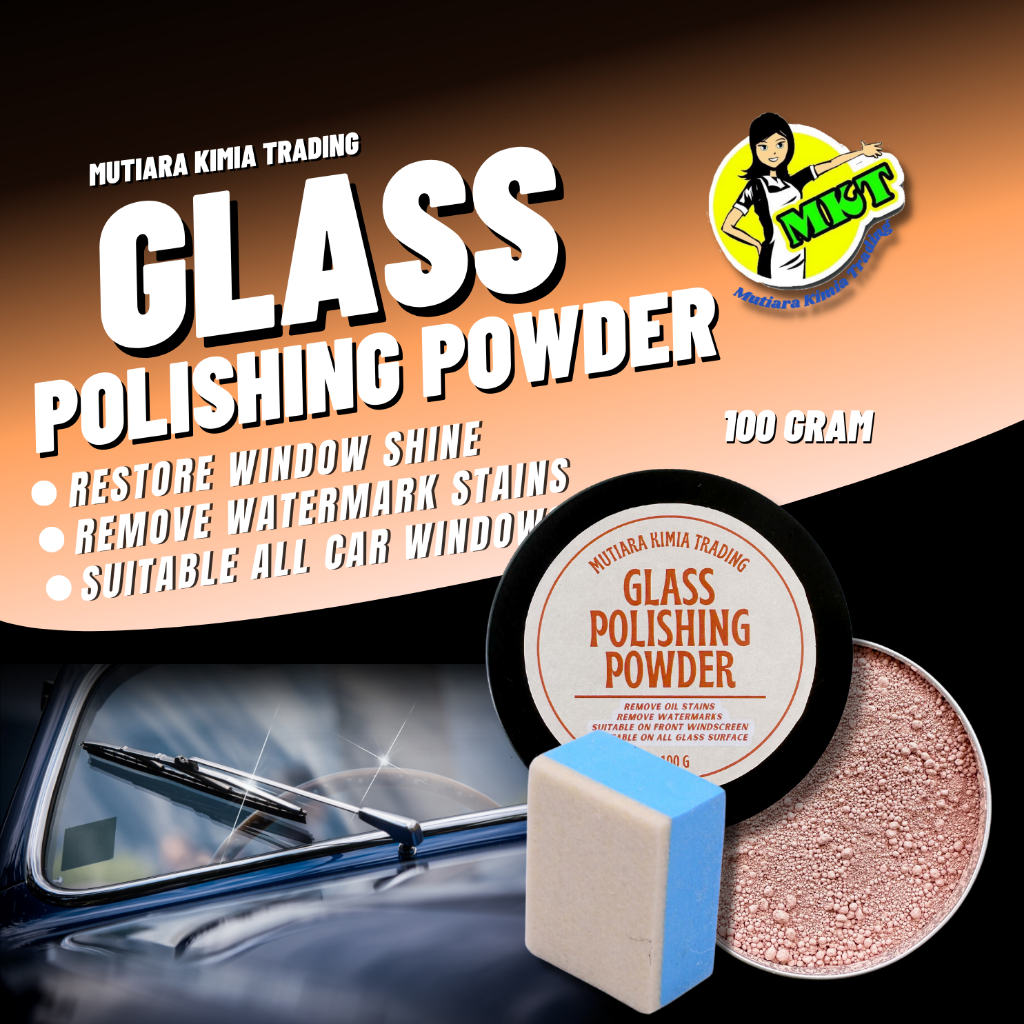 100g ผงขัดกระจก ขจัดคราบลายน้ํา cuci kotoran น้ํายาขจัดคราบลายน้ํา windscreen