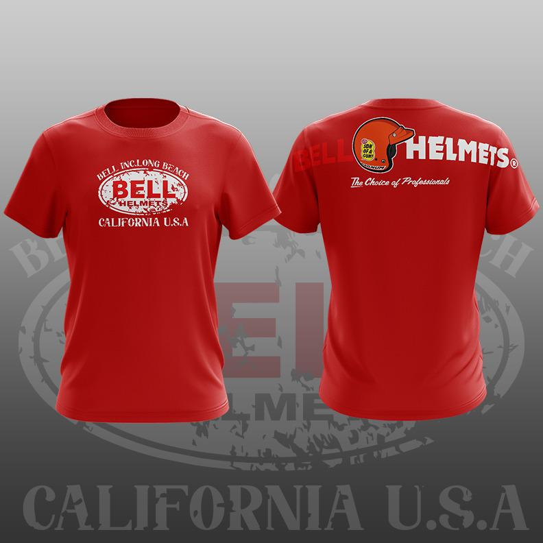 เสื้อยืด ผ้าฝ้าย 100% พิมพ์ลาย Motorsport Baju Classic BELL HELMET