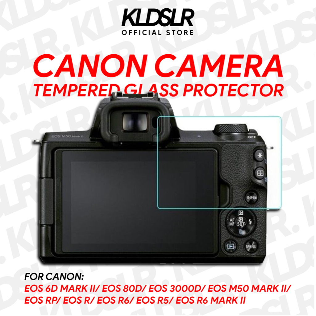 กล้อง Canon Clear HD กระจกนิรภัยป้องกันหน้าจอสําหรับ EOS 3000D/ 6D Mark II/ M50 Mark II/ EOS RP/ EOS