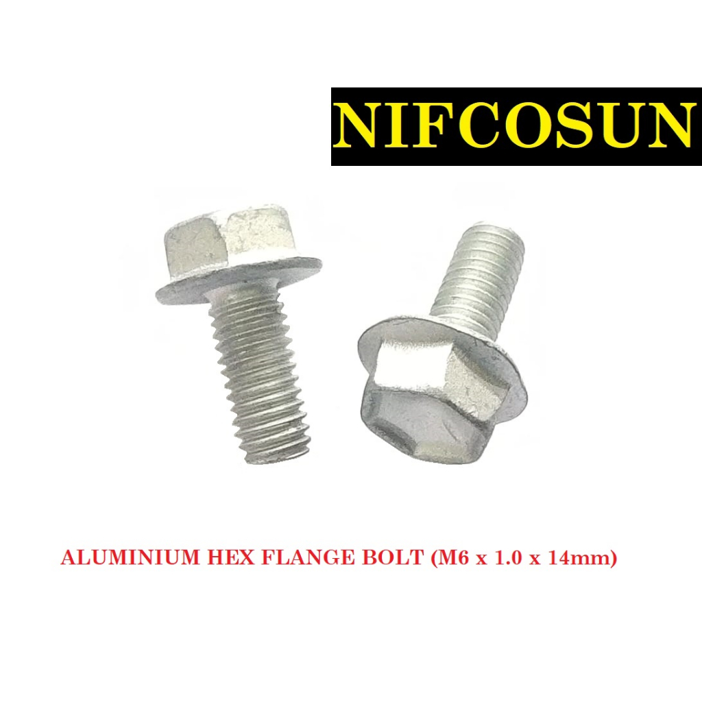 ALUMINIUM HEX FLANGE BOLT (M6 x 1.0 x 14mm)