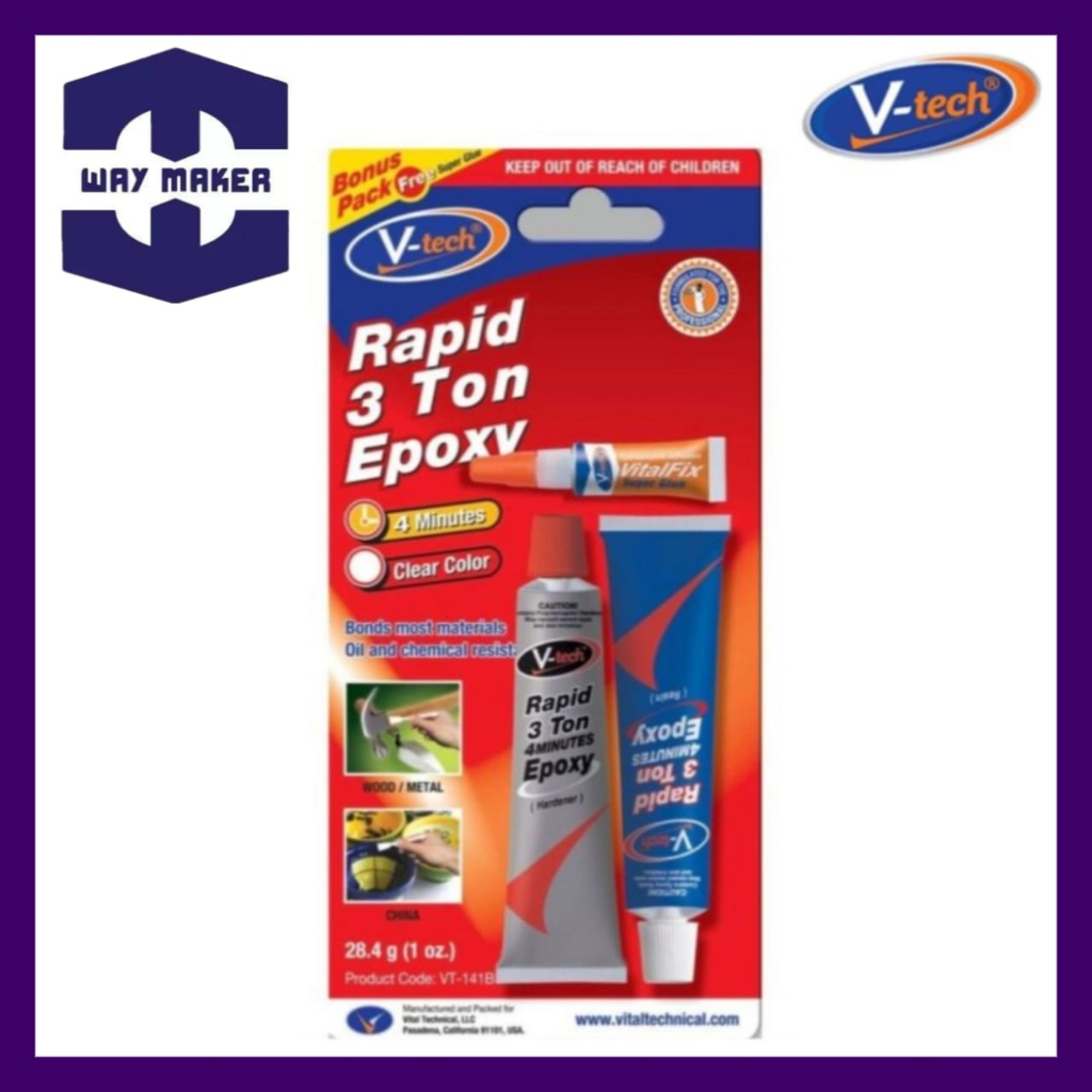 V-tech VT-141B1 Rapid 3 ตัน 4 นาที Epoxy FOC Super Glue