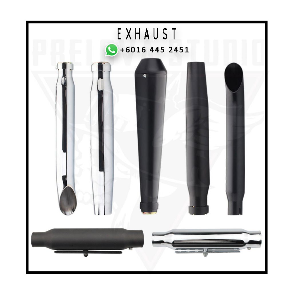 EXHAUST 35/39/43/50 มม. UNIVERSAL RETRO รถจักรยานยนต์ MUFFLER PIPE ดัดแปลงระบบ CAFE RACER