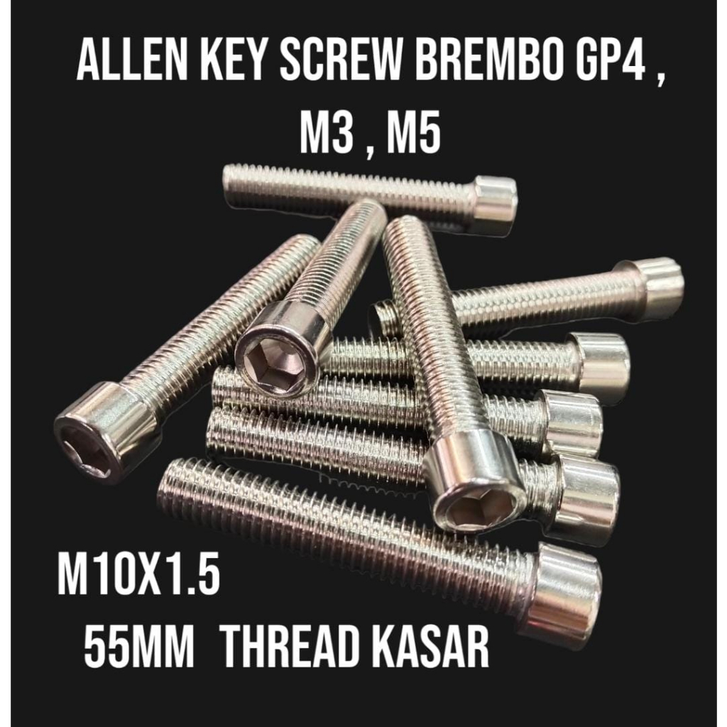 ALLEN KEY SCREW M10X1.5 สําหรับ BREMBO GP4 THREAD KASAR 55MM ALAN KEY SCREW ELENKI BREMBO