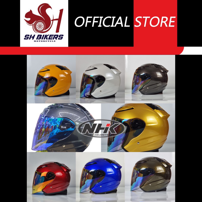 หมวกกันน็อค NHK R6 V2 (สีมันล้วน) สีมันเงา