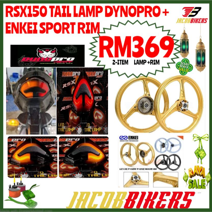 RAYA HONDA RSX150 WINNER X RSX TAIL LAMP DYNOPRO + ENKEI 6 BATANG SPORT RIM 1.6/1.85-17