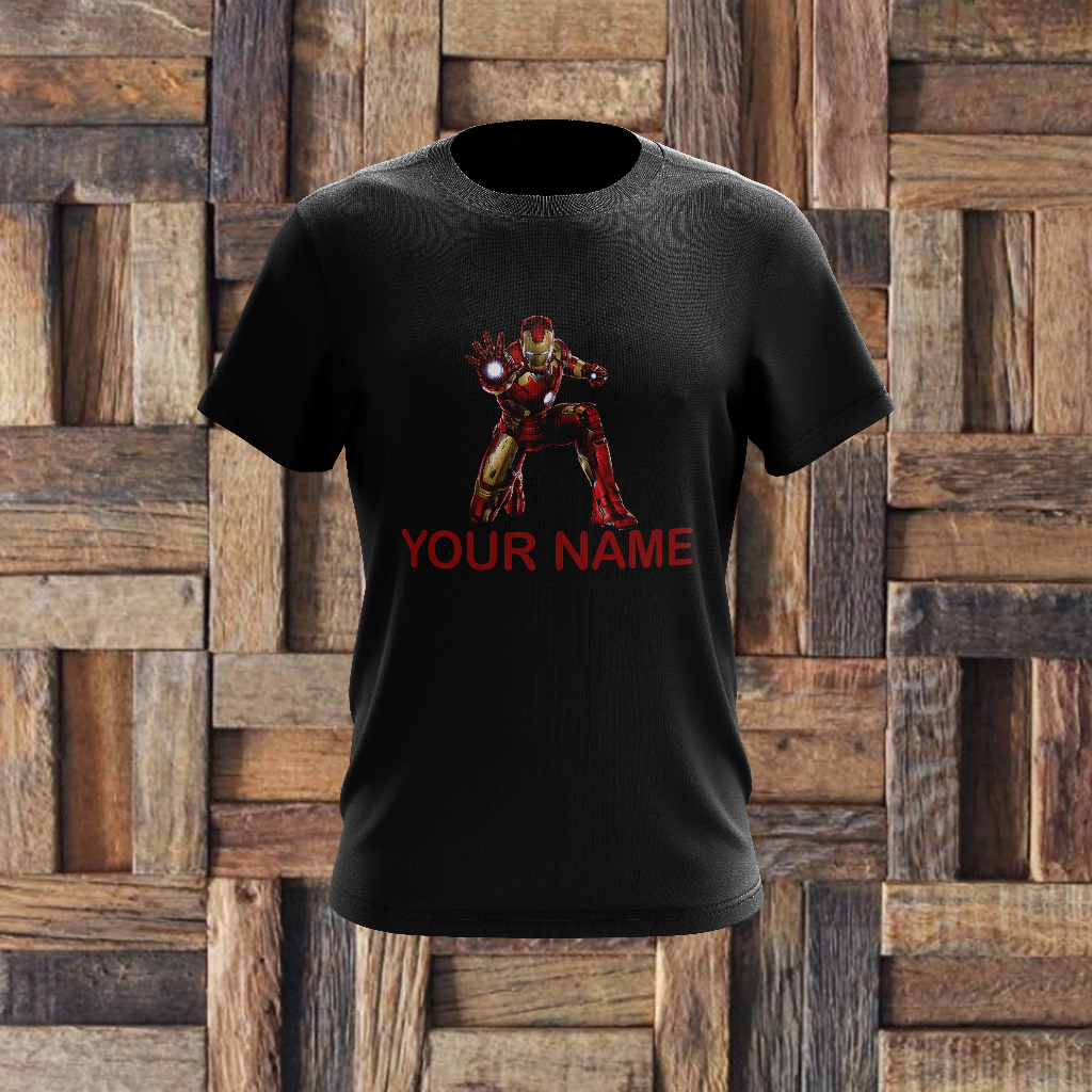 IRONMAN T-SHIRT DESIGN 1 พร้อมชื่อ COTTON T-SHIRT FOR ALL