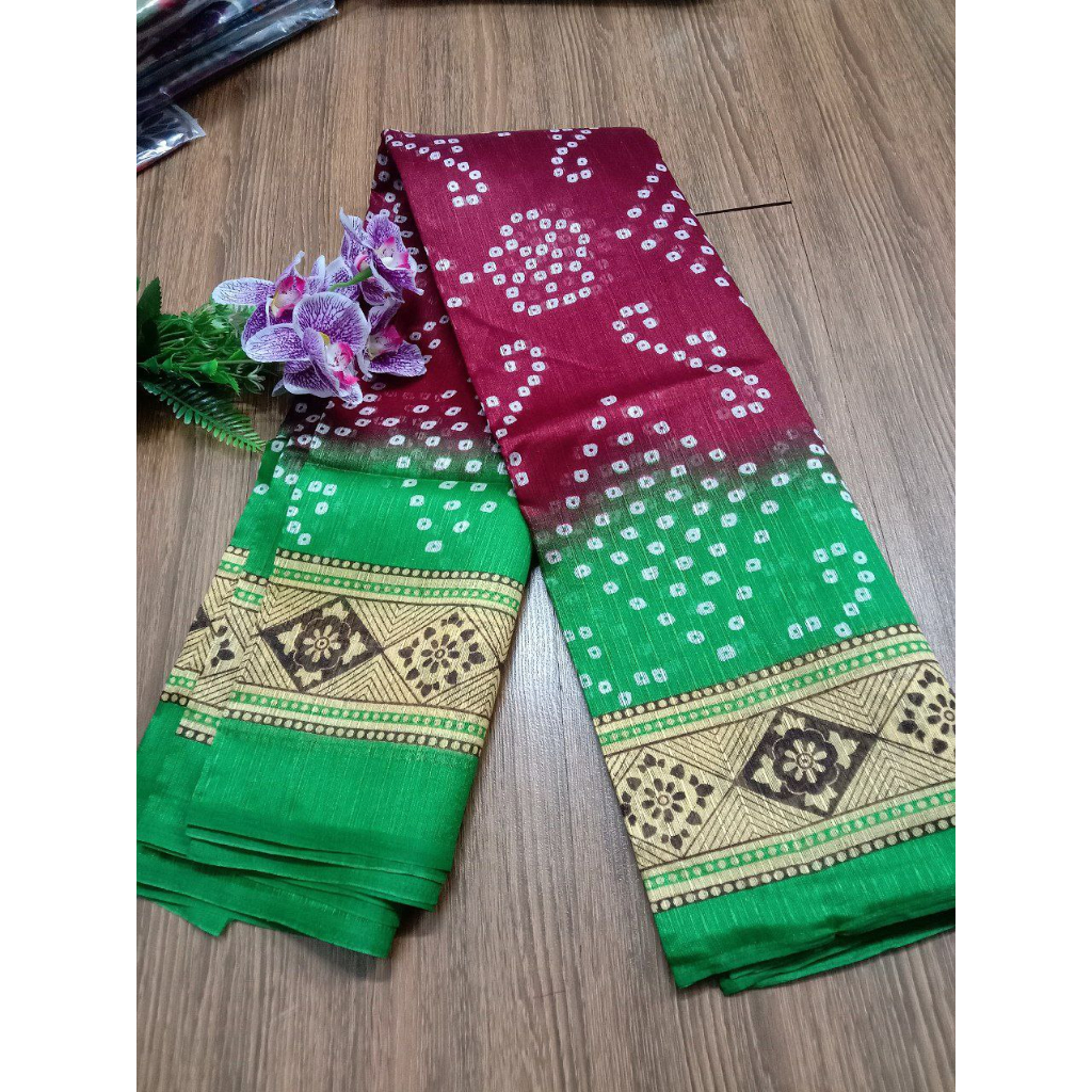 Saree / Cotton Saree / Cotton Print Saree / Saree Cotton Indian Print Saree / Kain Saree India / Kai