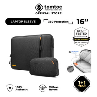 Tomtoc ปลอกป้องกัน MacBook 360 องศา 16 นิ้ว พร้อมกระเป๋าอุปกรณ์เสริม สําหรับ MacBook Pro M1 M2