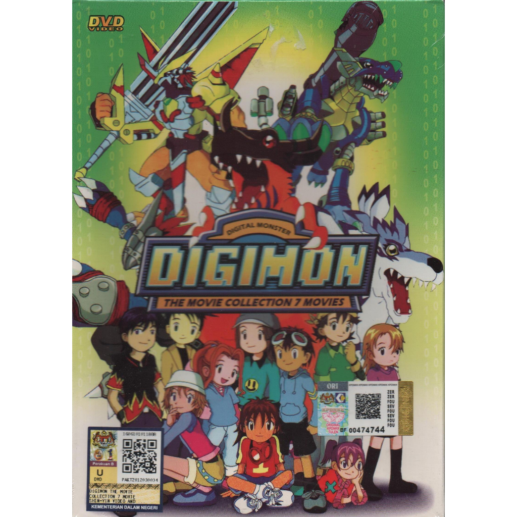 ดีวีดีอนิเมะ Digital Monster Digimon The Movie Collection 7 Movies (เวอร์ชั่นกวางตุ้ง)