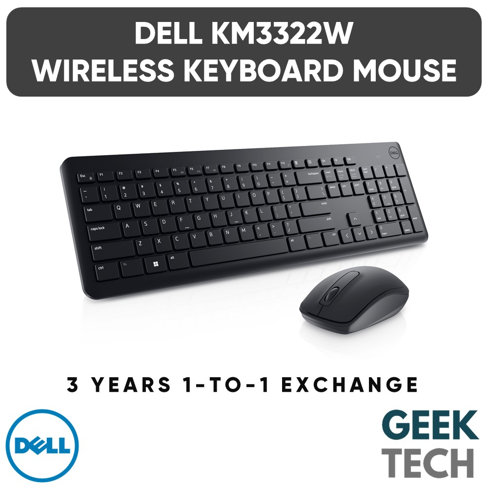 DELL KM3322W คีย์บอร์ดไร้สายและเมาส์ Combo - คีย์บอร์ด 36 เดือน/18 เดือน อายุการใช้งานแบตเตอรี่เมาส์