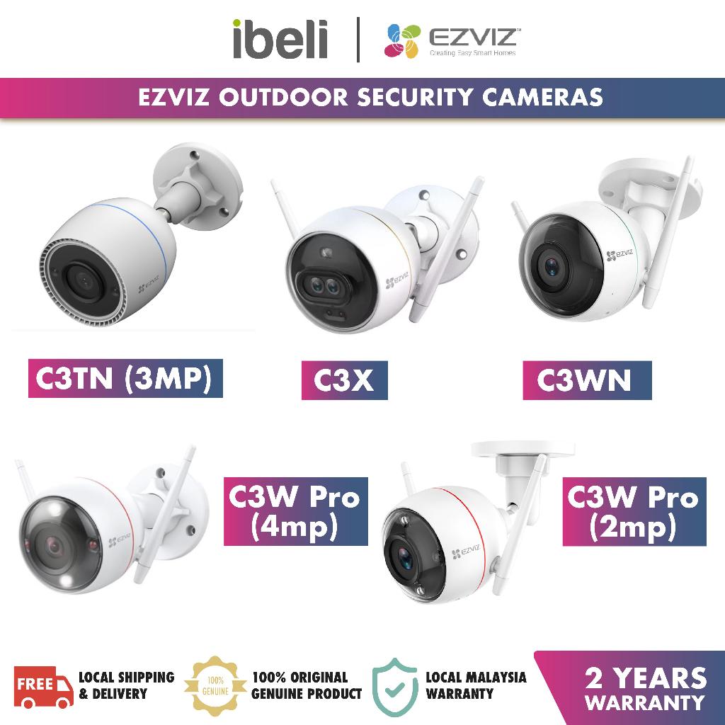 EZVIZ C3TN / C3W PRO / C3WN / C3X 1080P 720P กล้องวงจรปิด WiFi ไร้สาย กล้องรักษาความปลอดภัยกลางแจ้งอ