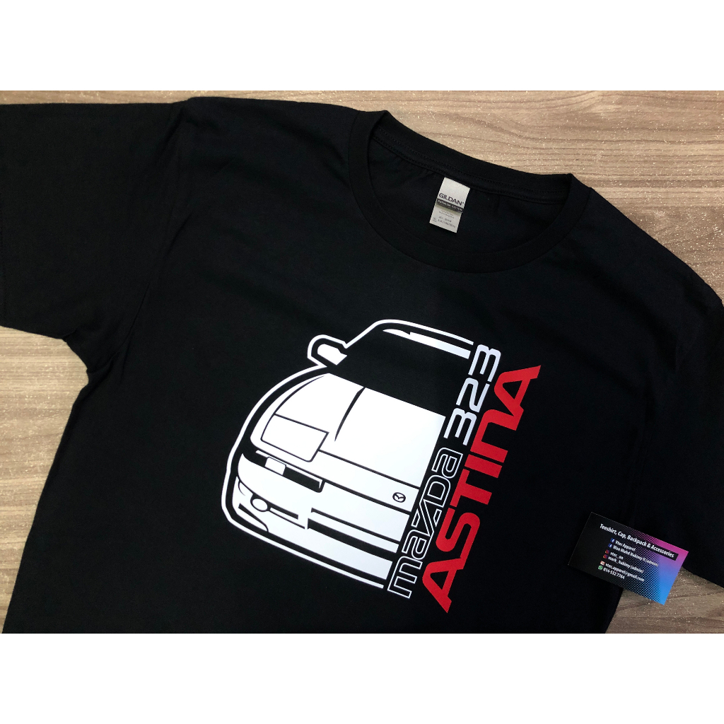 Mazda Astina 323 Limited *FRONT (เสื้อยืดสีดํา)