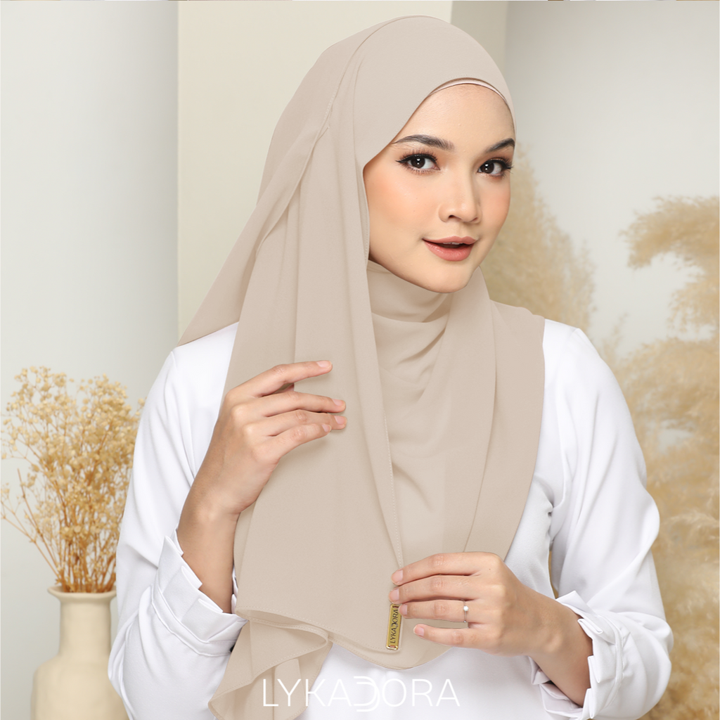 ผ้าคลุมไหล่ Chiffon Curve BIEGE CLAY SOFT PASTEL CLAYHEART