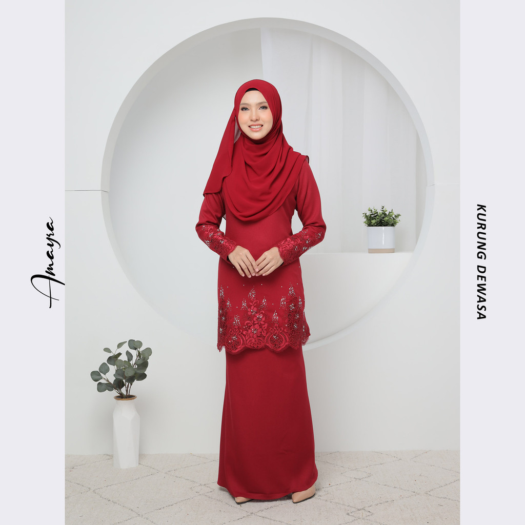 Habibi Boutique Kurung Moden Amayra Maroon