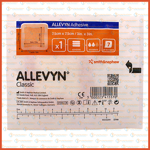 [1 PCS] Smith & Nephew Allevyn Adhesive 7.5cm x 7.5cm / 12.5cm x 12.5cm