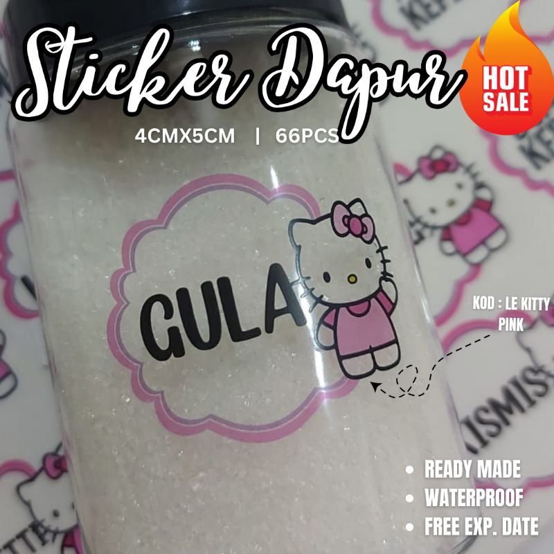 [READYMADE] 66pcs Sticker Dapur / Kitchen Sticker Waterproof 4cmx5cm (วันที่หมดอายุฟรี)