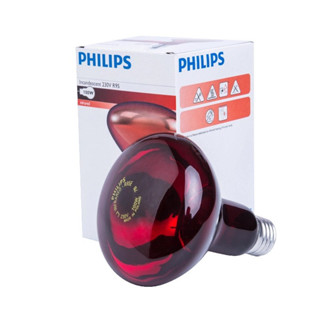 Philips หลอดไฟอินฟราเรด R95 100w E27 230v สีแดง สําหรับดูแลสุขภาพ