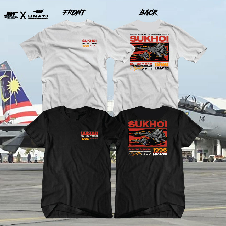 ผู้ใหญ่ผู้ใหญ่ Sukoi Su-30MKM Lima Lankawi 2023, เสื้อยืดผู้ใหญ่ Sukhoi Su-30MKM Royal Malaysia Air 