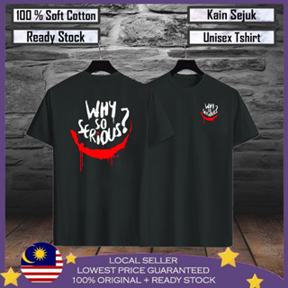 เสื้อยืด ผ้าฝ้าย 100% พิมพ์ลาย Why So Serious Face Baju Viral Lelaki สําหรับผู้ชาย