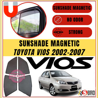 ม่านบังแดดแม่เหล็ก ป้องกันแสงสะท้อน สําหรับรถยนต์ Toyota Vios 2002-2007