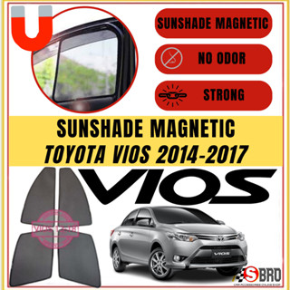 ม่านบังแดดแม่เหล็ก ป้องกันแสงสะท้อน สําหรับรถยนต์ Toyota Vios 2014-2017 4 ชิ้น