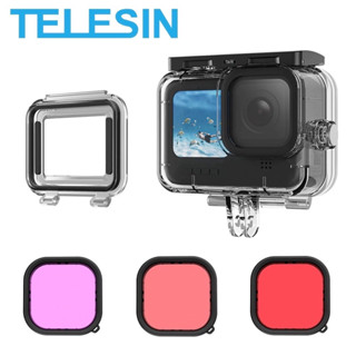 Telesin เคสป้องกัน กันน้ํา 45 เมตร และโครงกระดูก สําหรับ GoPro HERO 11 10 9 สีดํา