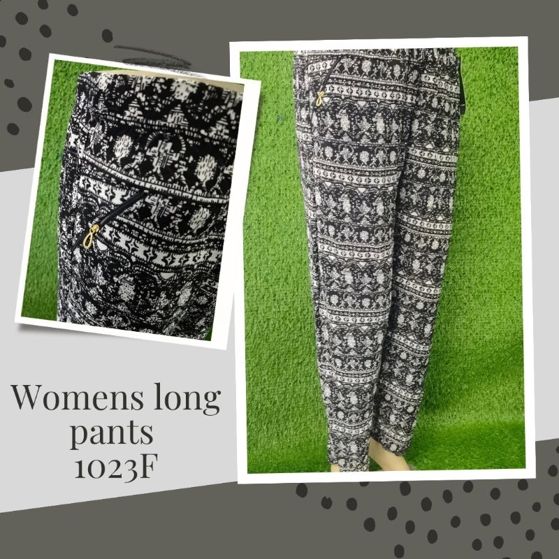 Mwin Shop 1023F กางเกงขายาวผู้หญิงฟรีไซส์มีซิปกระเป๋า/กางเกงขายาวผู้หญิง (ไซส์ M-XXL)