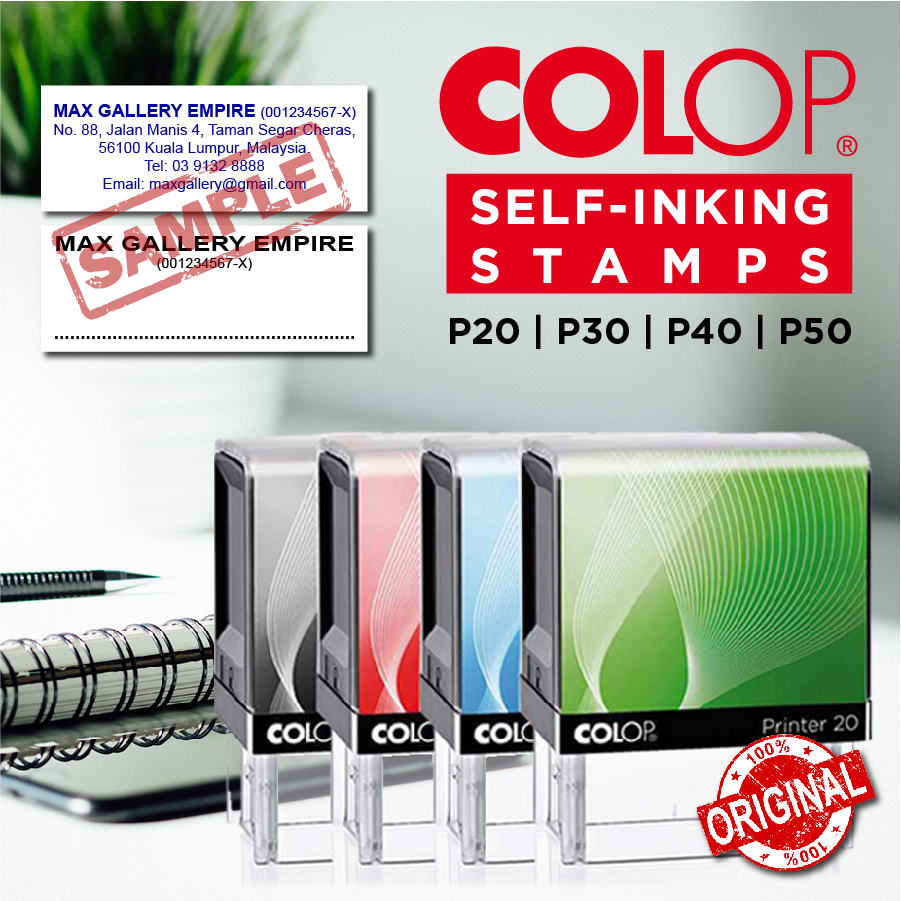 Colop ที่กําหนดเอง Self-Inking แสตมป์ Chop / ตรายางบริษัท Chop / Bank Chop P20 / P30 / P40 / P50