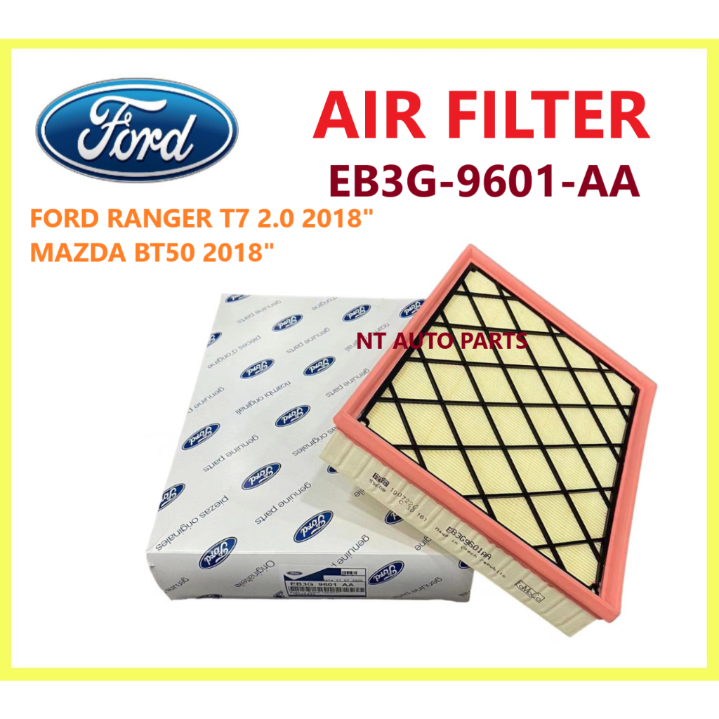 AIR FILTER (สี่เหลี่ยม) FORD RANGER WILDTRAK T8 2.2/3.2 RAPTOR T7 2.0 2018"- EVEREST 2015"- EB3G-965