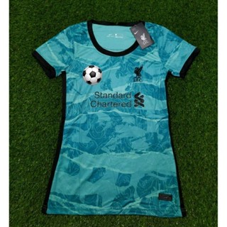 เสื้อกีฬาแขนสั้น ลายทีม Liverpool Away สําหรับผู้หญิง 2020 21