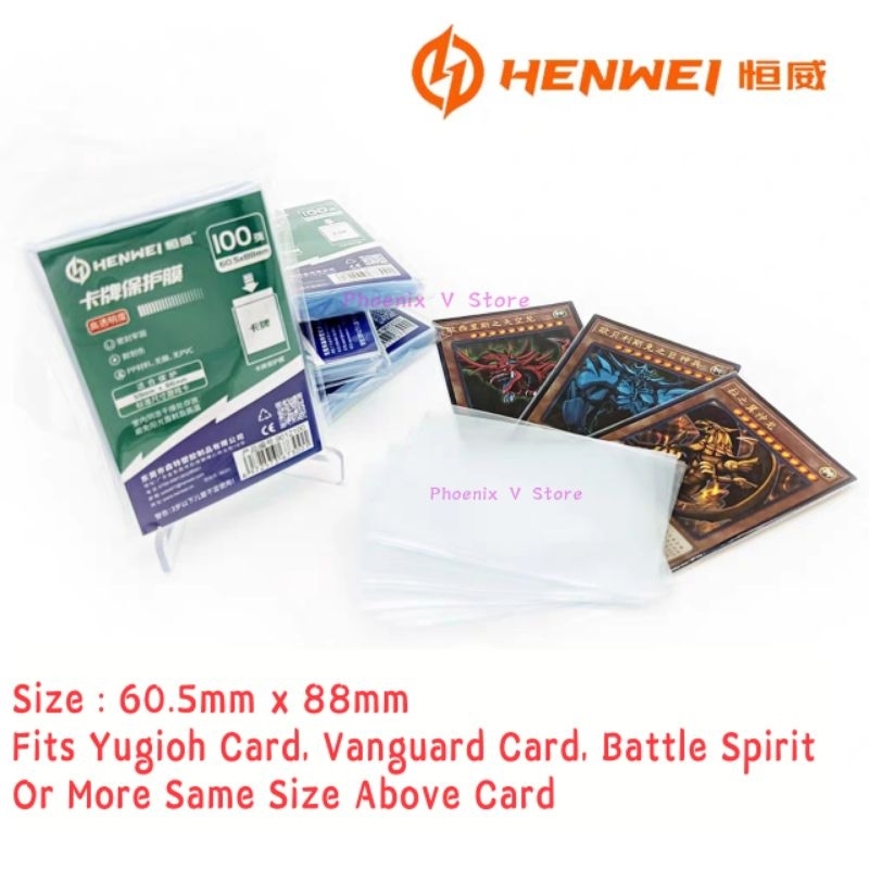 !! !️ Henwei Sleeve Protector 60x88 60*88 การ์ด Yugioh , การ์ด Vanguard , การ์ด Kpop , ปลอกรูปถ่าย
