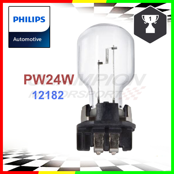 1x Philips 12182 PW24W B209WH WP3.3X14.5-4 หลอดไฟหมอกสําหรับกอล์ฟ 7 Bmw 316 320 B