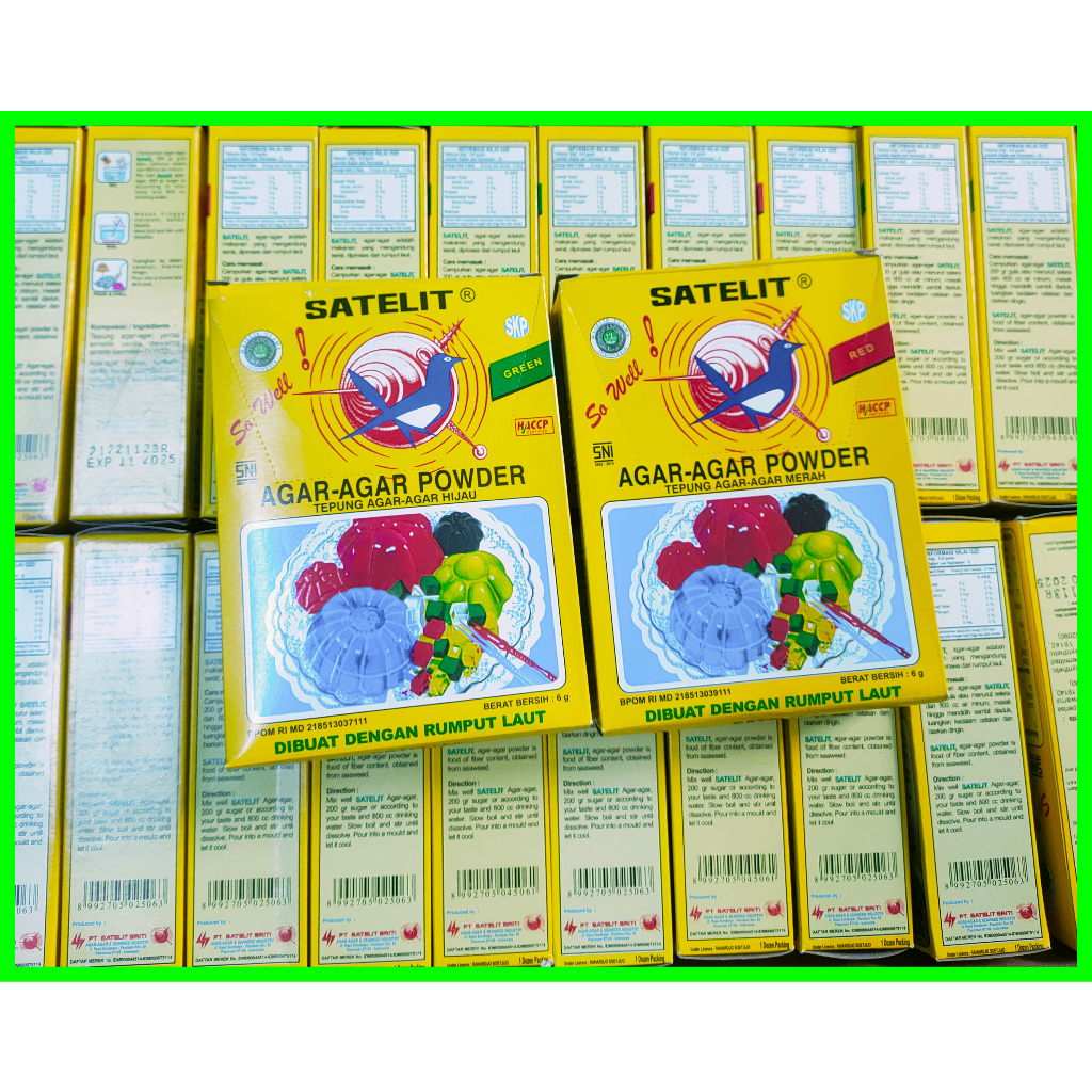 Satelit Agar-Agar Powder 12pcs x 6gram / Tepung Agar-Agar Hal