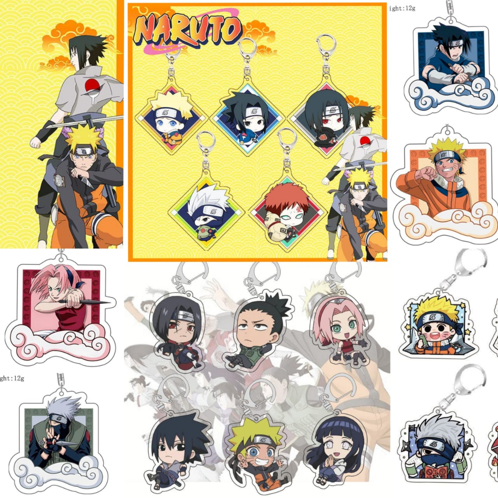 Naruto Sasuke Kakashi Gantungan Kunci Anime Acrylic Keychain