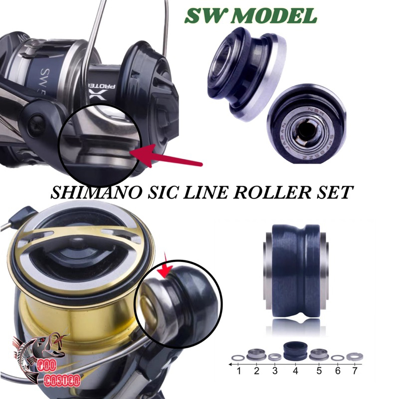 Shimano SPINNING REEL LINE ROLLER SIC CERAMIC ROLLER ชุด NSK CI4 และ SW รุ่น stradic stella vanfort 