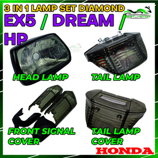 ไฟหน้า ควันบุหรี่ HONDA EX5 ฝาครอบไฟสัญญาณ ฝาครอบไฟท้าย ควันบุหรี่ ฝาครอบแลมปู DEPAN LAMPU BELAKANG