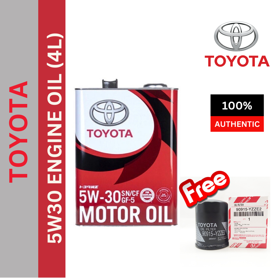 08880-10705 น้ํามันเครื่อง Toyota SN 5W-30 4L (ฟรีกรองน้ํามัน TOYOTA E2 1PC)