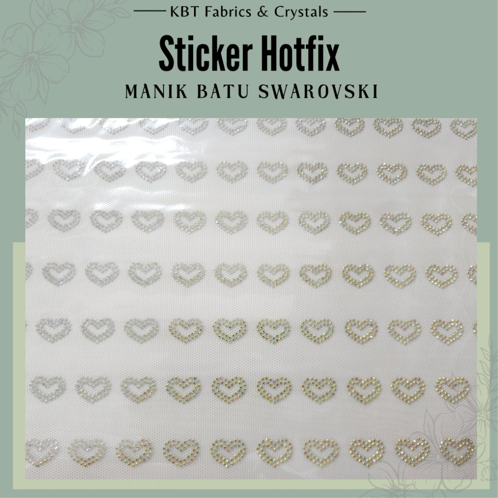 SS10 Batu Crystal AB Sticker Hotfix Bau Manik Copy Swarovski Tampal เกรดพรีเมี่ยม Kod 65