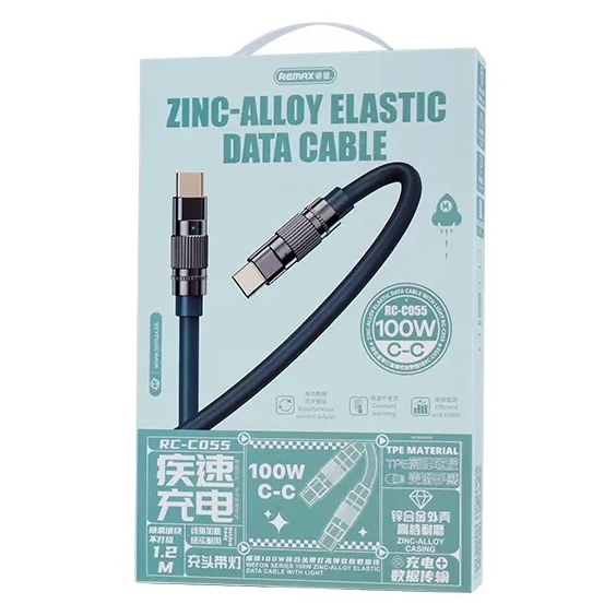 Remax RC-C055 100W 5A Super Fast Charging Data Cables Charger Type-C ถึง Type-C