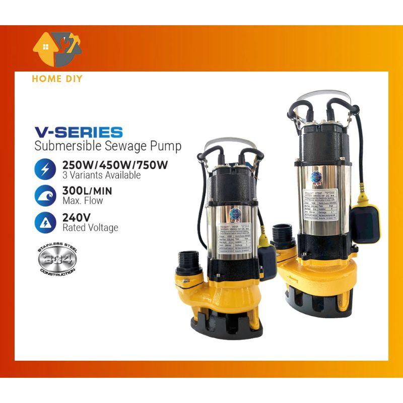Stream/MIKAWA ปั๊มน้ําเสียใต้น้ํา V250F/V450F/V750F