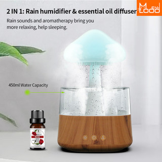 Raining Cloud Night Light Aromatherapy Essential Oil Diffuser Micro Humidifier Desk Fountain Bedside Sleeping Relaxing