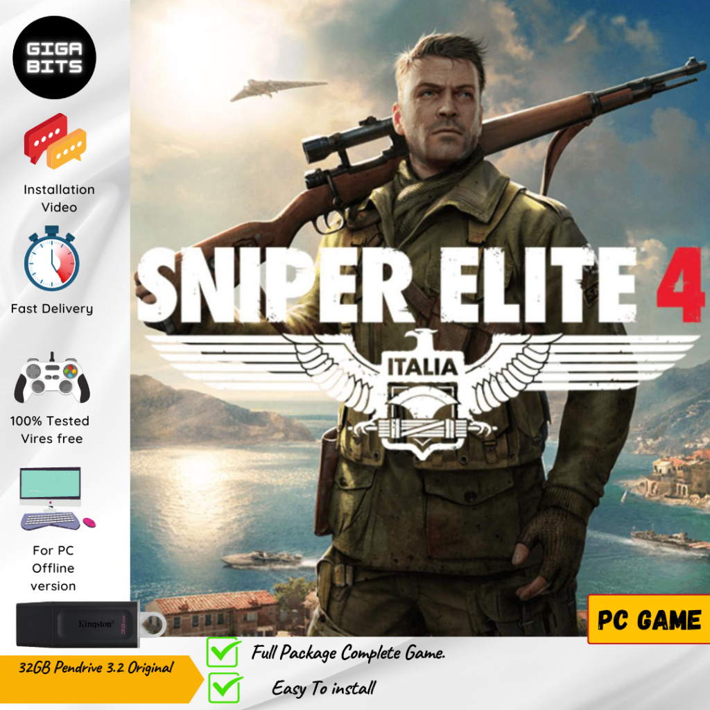 SNIPER ELITE 4 DELUXE EDITION – V1.5.0 + DLCS เกมพีซีทั้งหมดใน 32GB USB action gta