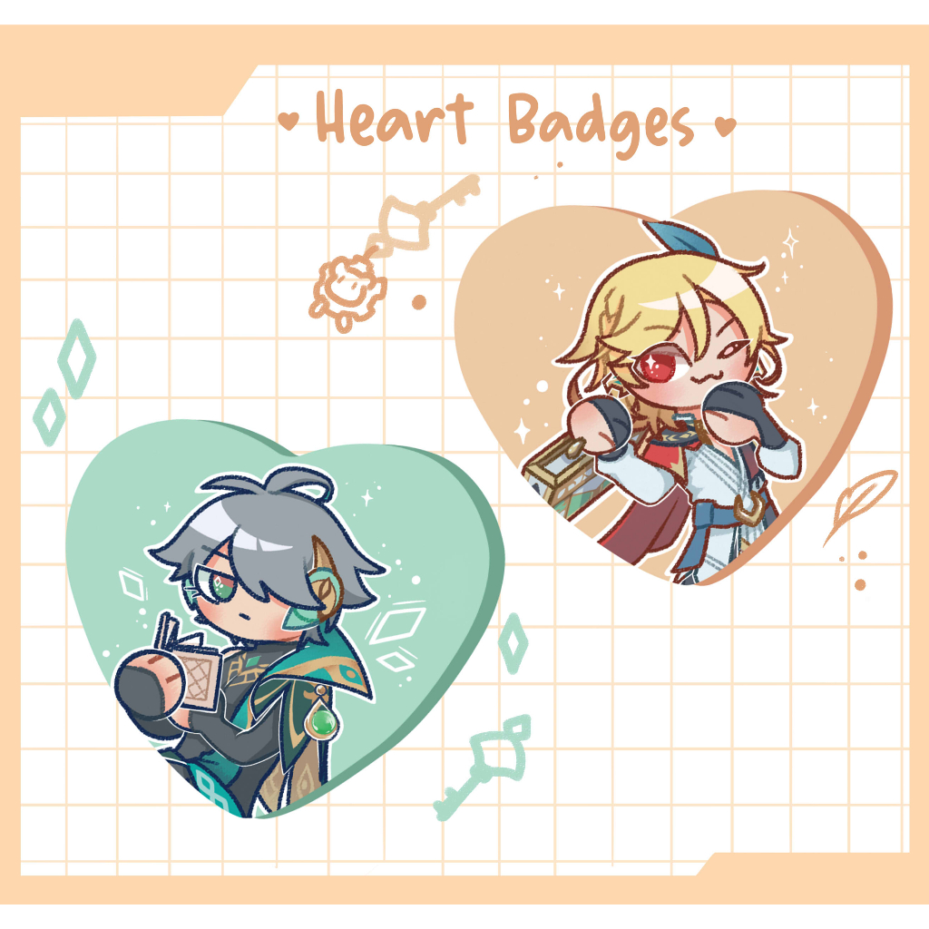 AlHaitham และ Kaveh Genshin Heart Badge