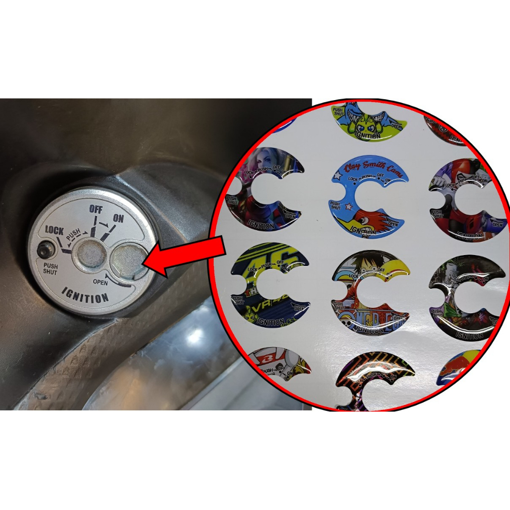 Yamaha สวิตช์หลักสติกเกอร์กุญแจจุดระเบิด Epoxy Y15/Lc135/Lagenda Fi/Srl115Fi/N Max/Ego Avantis/Solariz/Egos-Fi/EgoLc Fi